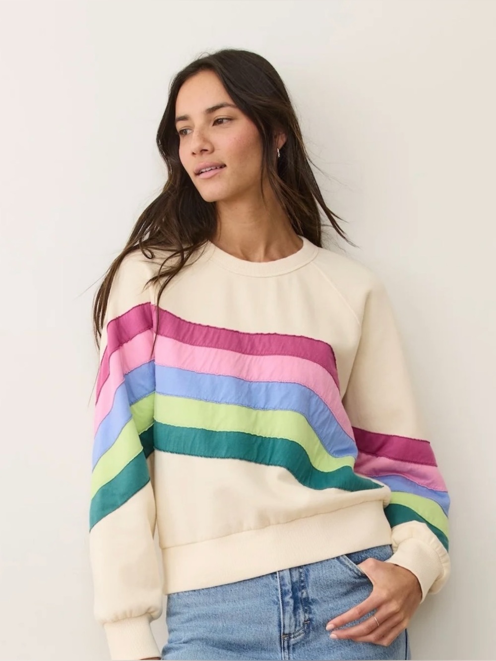 Marine Layer Cloud 9 Fleece Crewneck in Cool Wave Size M